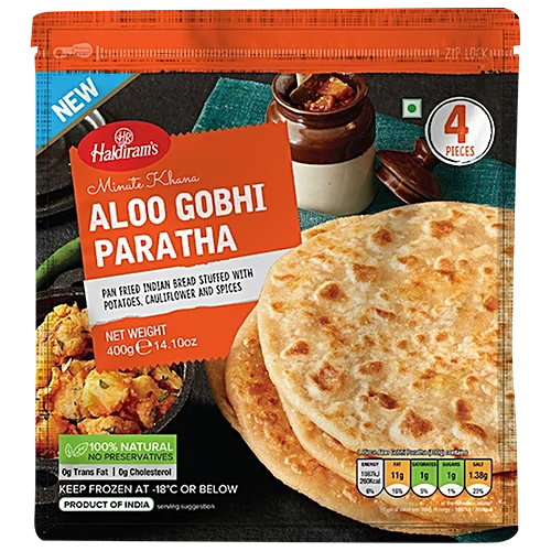 ALOOGOBI.png HALDIRAMS FROZEN ALOO GOBI PARATHA 400G - Image 1