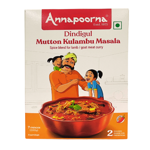 Annapoorna_Dindigul_Mutton_Kulambu_Masala_200g.png ANNAPOORNA DINDIGUL MUTTON KULAMBU MASALA 200G - Image 1