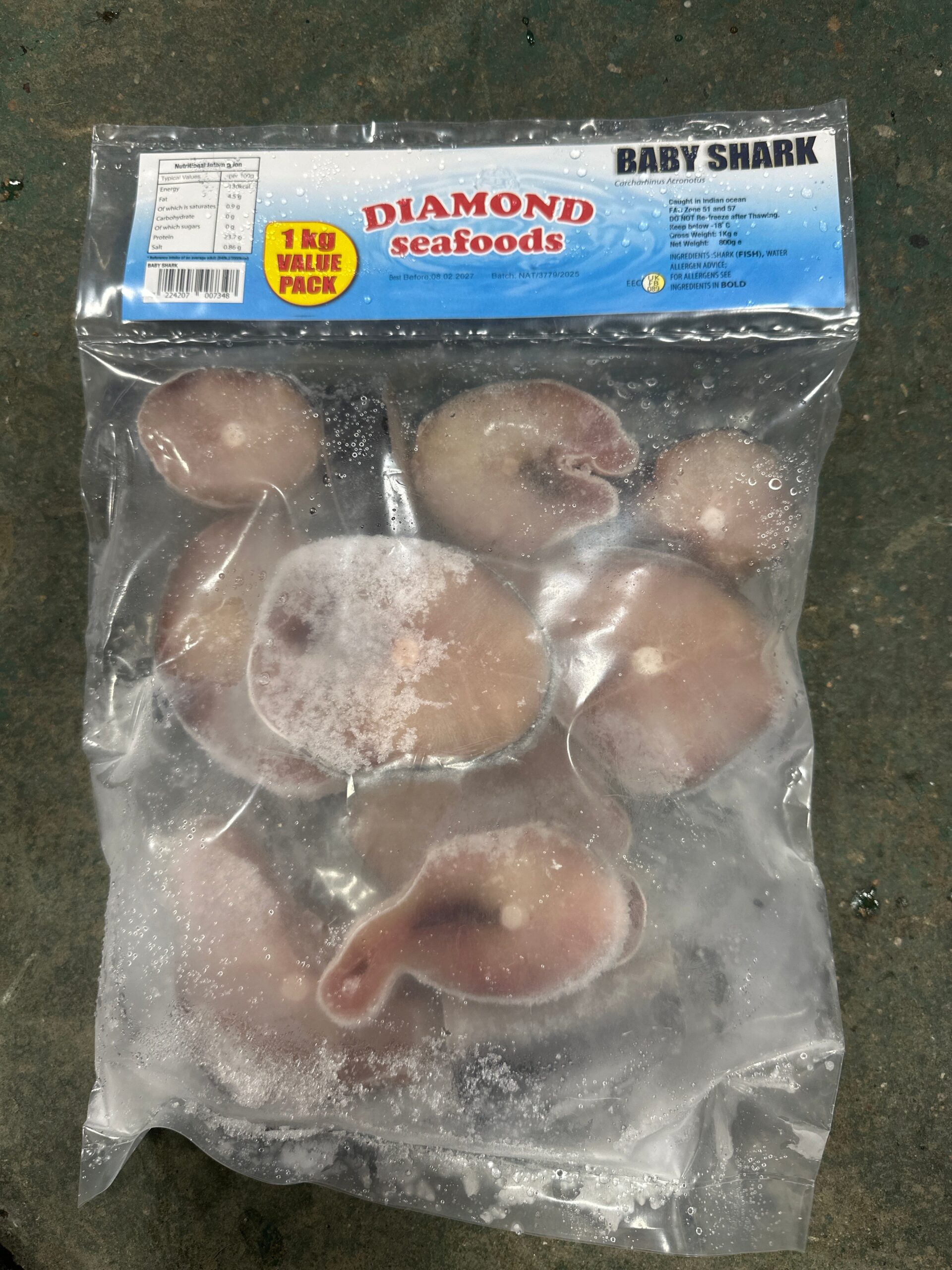 BF67EBD7-B450-4B3C-817C-AAD29FDD7ED0.jpg DIAMOND FOODS FROZEN BABY SHARKS STEAKS 1KG - Image 1