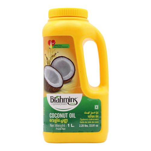 Coconut_Oil_Brahmins_750x810-e1621445764984.jpg BRAHMINS COCONUT OIL 1LITRE - Image 1