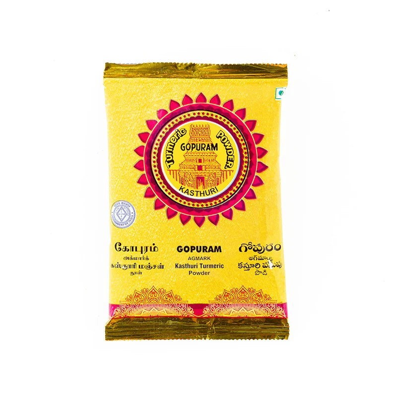 GOPURAMKASTURIMANJALPOWDERPOUCH40G.jpg GOPURAM KASTURI MANJAL POWDER POUCH 40G - Image 1