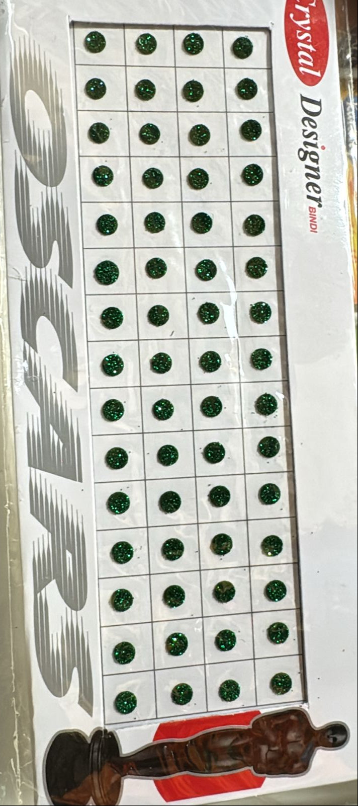GREENSPARKLE.jpg STICKER POTTU (BINDI) - GREEN SPARKLE - Image 1