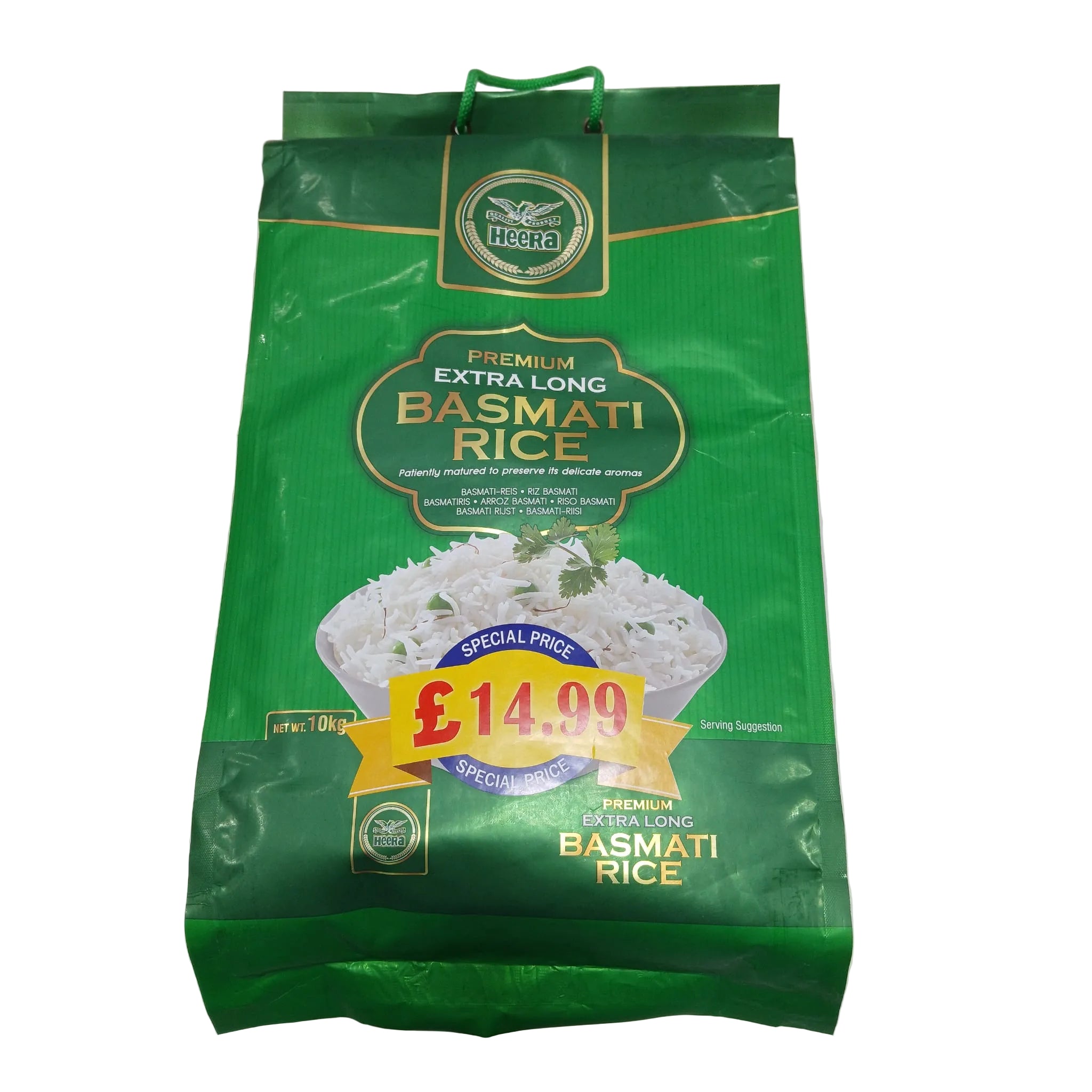 HEERAEXTRALONGBASMATIRICE10KG.jpg HEERA EXTRA LONG BASMATI RICE 10KG - Image 1