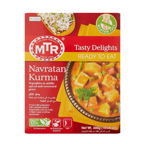 MTRREADYTOEATNAVARATANKURMA300G.png MTR READY TO EAT NAVARATAN KURMA 280G - Image 1