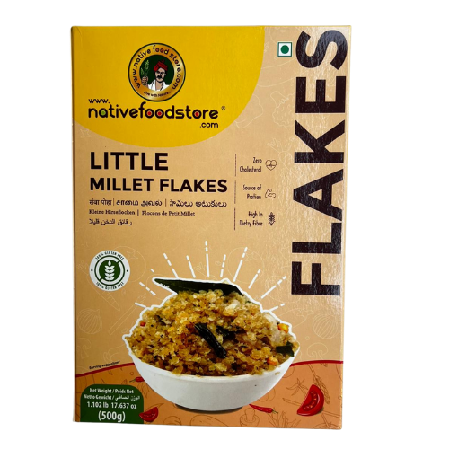 NATIVEFOODSTORESAMAI_LITTLEMILLET_FLAKES500Gnew.png Native Food Store Millet Flakes 500g - SamaiLittle Millet - Image 1
