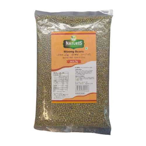 NATURESMOONGBEANS1KG.png Natures Green Moong Beans 1kg - Image 1