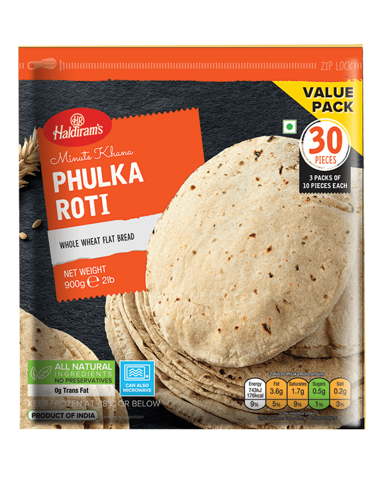 phulka_roti.png HALDIRAMS FROZEN VALUE PACK PHULKA ROTI 900G - Image 1