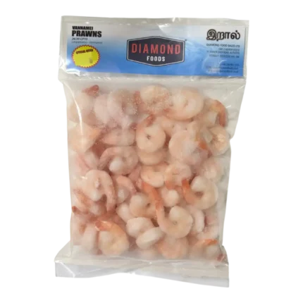 Diamond Vannamei Prawns 26/30 CPTO (Half Cooked Peeled and Tail-On) 1kg