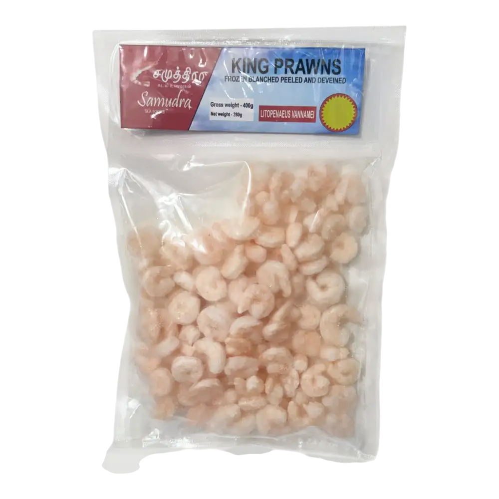 samudra-king-prawns-blanched-half-cooked-peeled-and-deveined-400g-0-thk0s4.webp Samudra King Prawns Blanched (Half Cooked Peeled and Deveined) 400g - Image 1